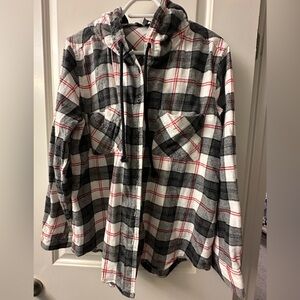 Hooded flannel shirt. Size XLarge.